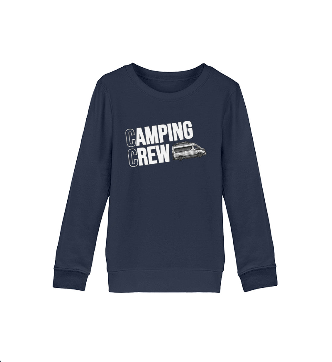 Camping Crew Kinder Organic Vanlife Sweatshirt in French Navy