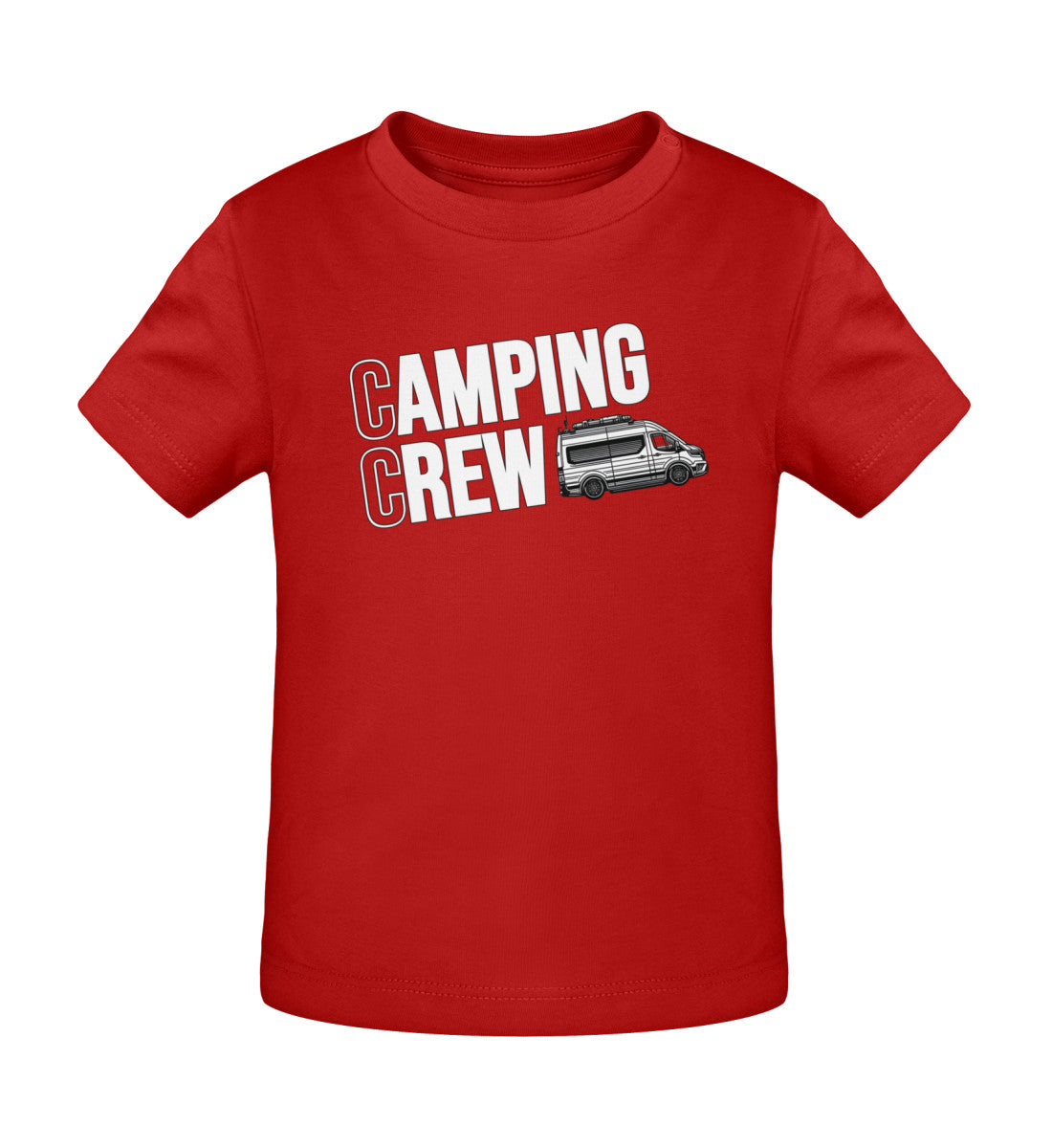 Camping Crew Baby Organic Vanlife T-Shirt in Rot