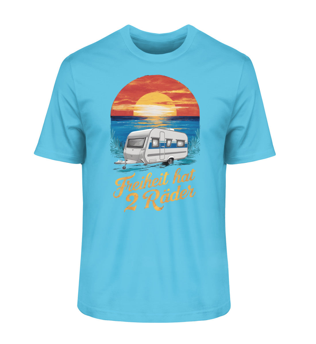 Freiheit hat 2 Räder - Herren Organic Shirt - Wohnwagen - LazyDonkeyDesign