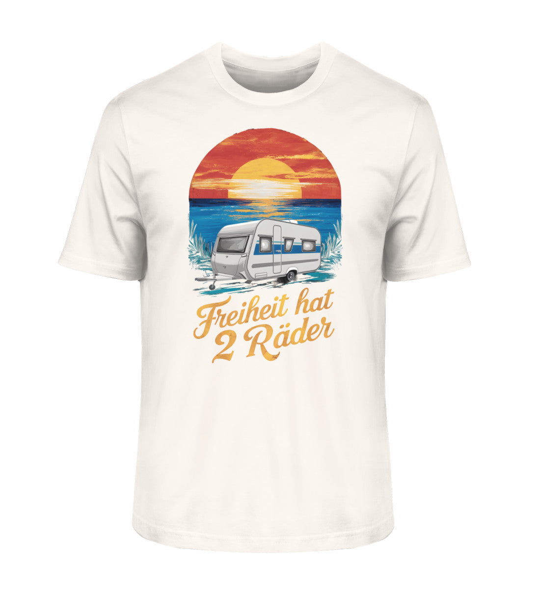 Freiheit hat 2 Räder - Herren Organic Shirt - Wohnwagen - LazyDonkeyDesign