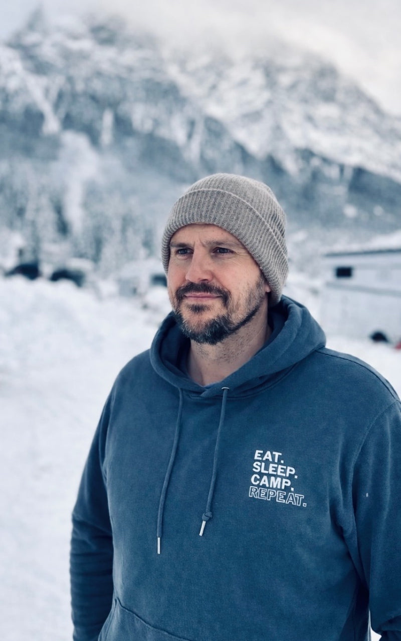 Herren Camping Hoodie - Eat Drink Camp Repeat - Stick