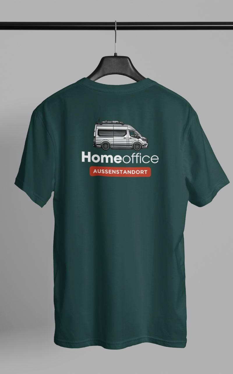 Herren Camping T-Shirt - Homeoffice Vanlife - Rückendruck