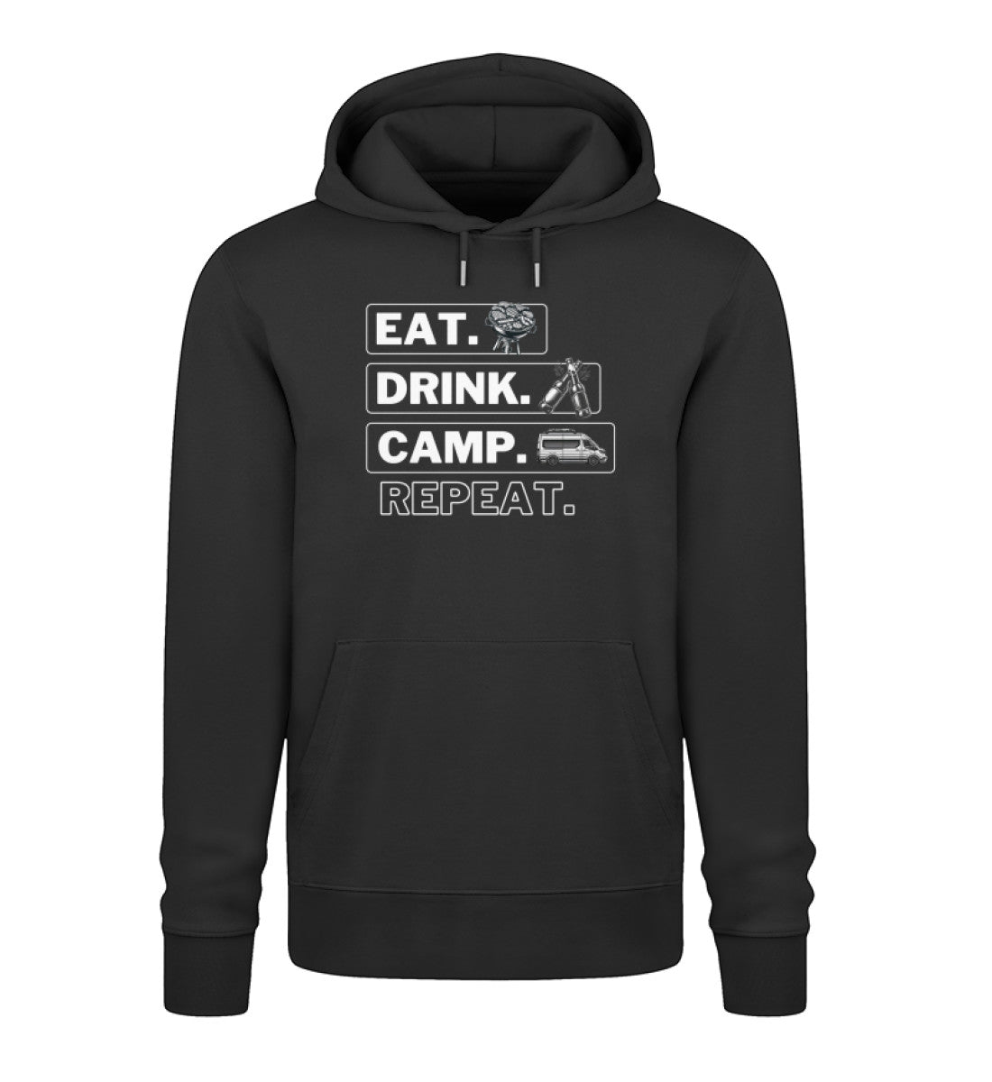 Camping Kreislauf - Herren Organic Hoodie - Vanlife - LazyDonkeyDesign