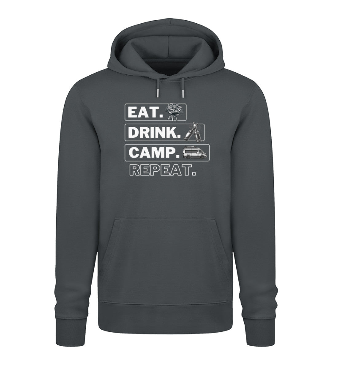 Camping Kreislauf - Herren Organic Hoodie - Vanlife - LazyDonkeyDesign