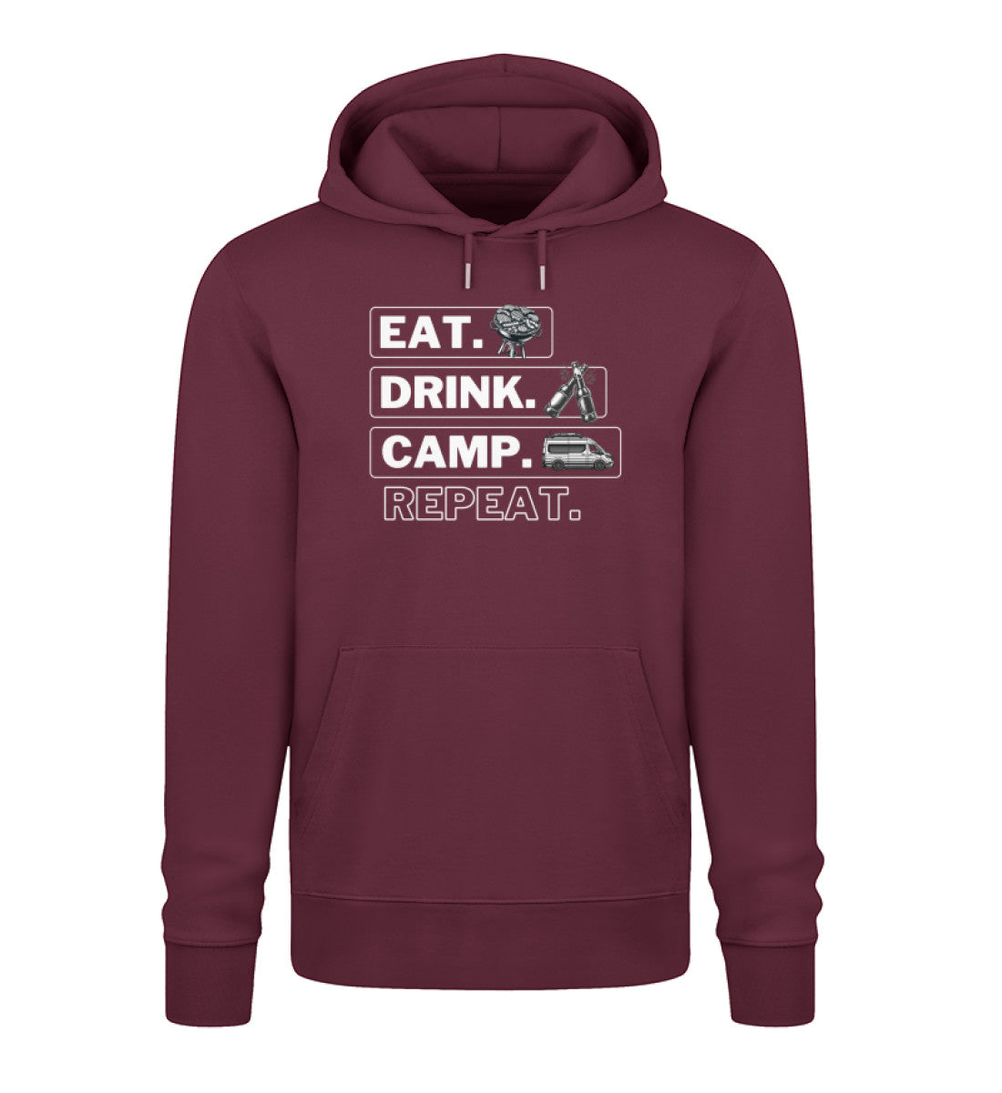 Camping Kreislauf - Herren Organic Hoodie - Vanlife - LazyDonkeyDesign