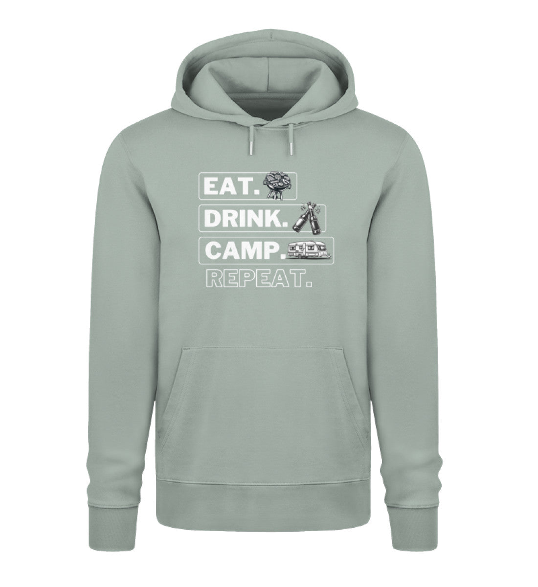 Camping Kreislauf - Herren Organic Hoodie - Wohnwagen - LazyDonkeyDesign