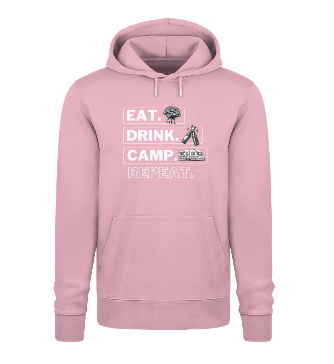 Camping Kreislauf - Herren Organic Hoodie - Wohnwagen - LazyDonkeyDesign