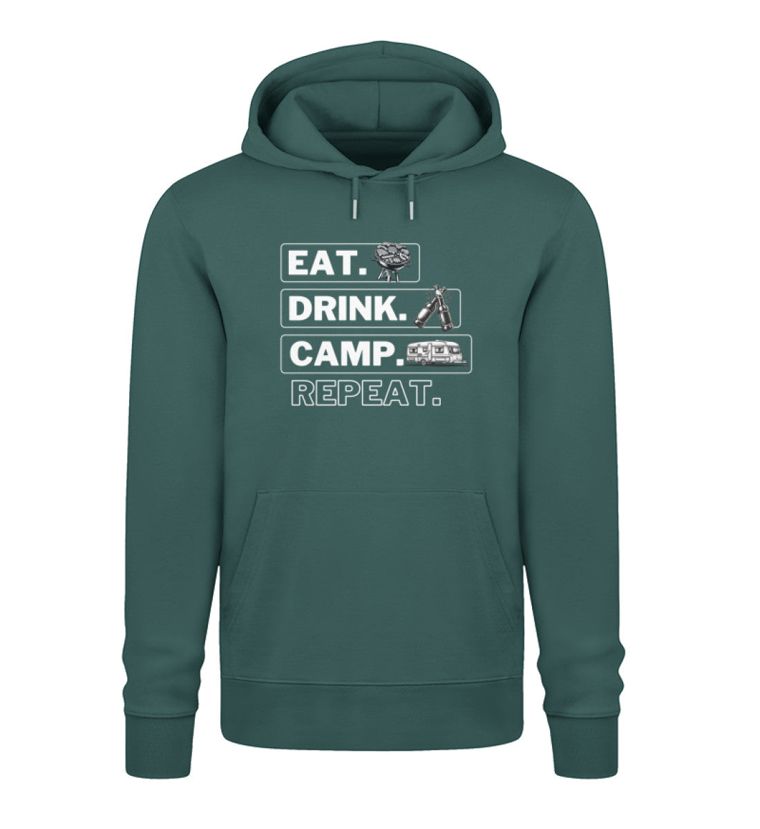 Camping Kreislauf - Herren Organic Hoodie - Wohnwagen - LazyDonkeyDesign