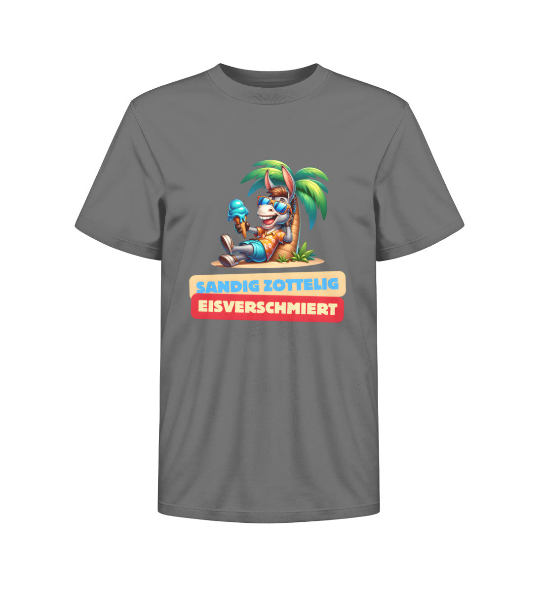 Sandig Zottelig Eisverschmiert Kinder Organic T-Shirt in Anthracite