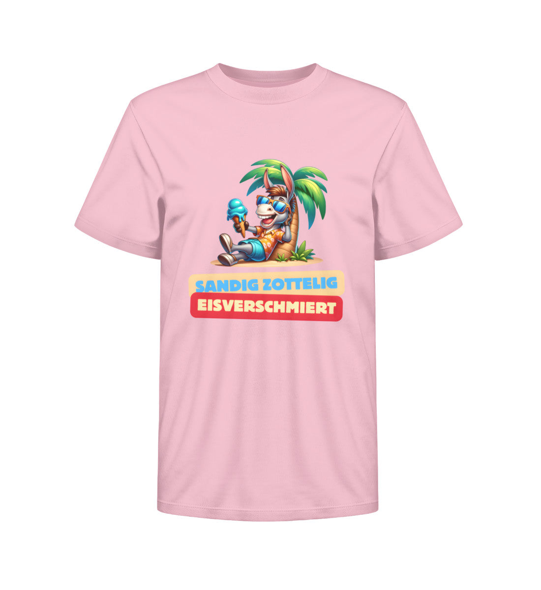 Sandig Zottelig Eisverschmiert Kinder Organic T-Shirt in Cotton Pink