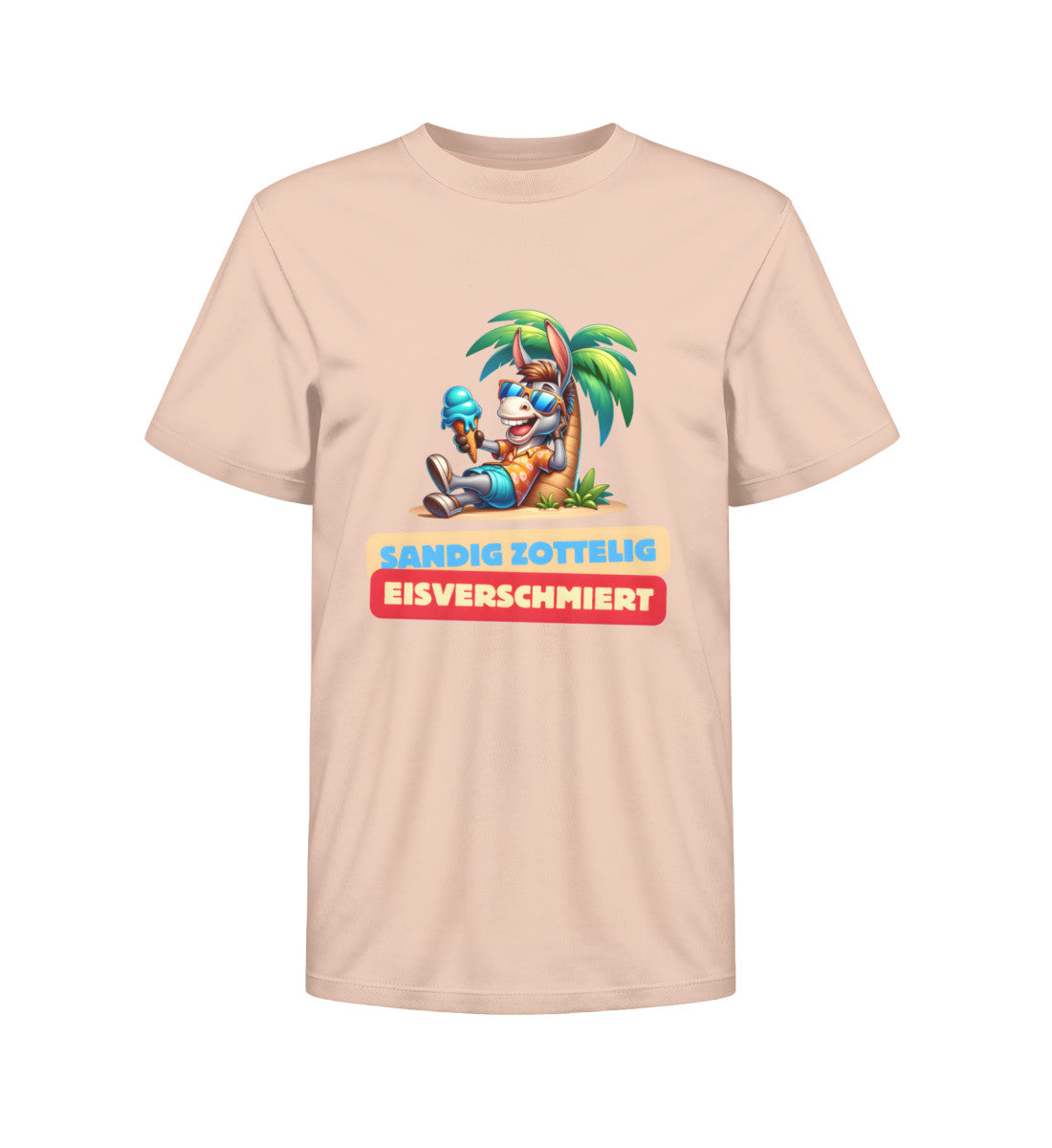 Sandig Zottelig Eisverschmiert Kinder Organic T-Shirt in Fraiche Peche