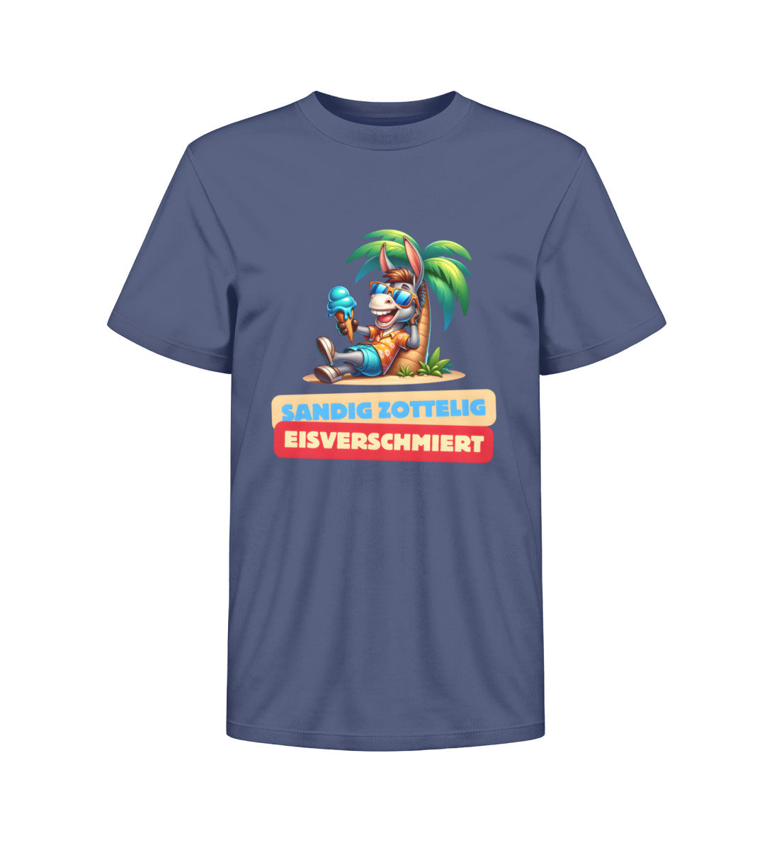 Sandig Zottelig Eisverschmiert Kinder Organic T-Shirt in French Navy