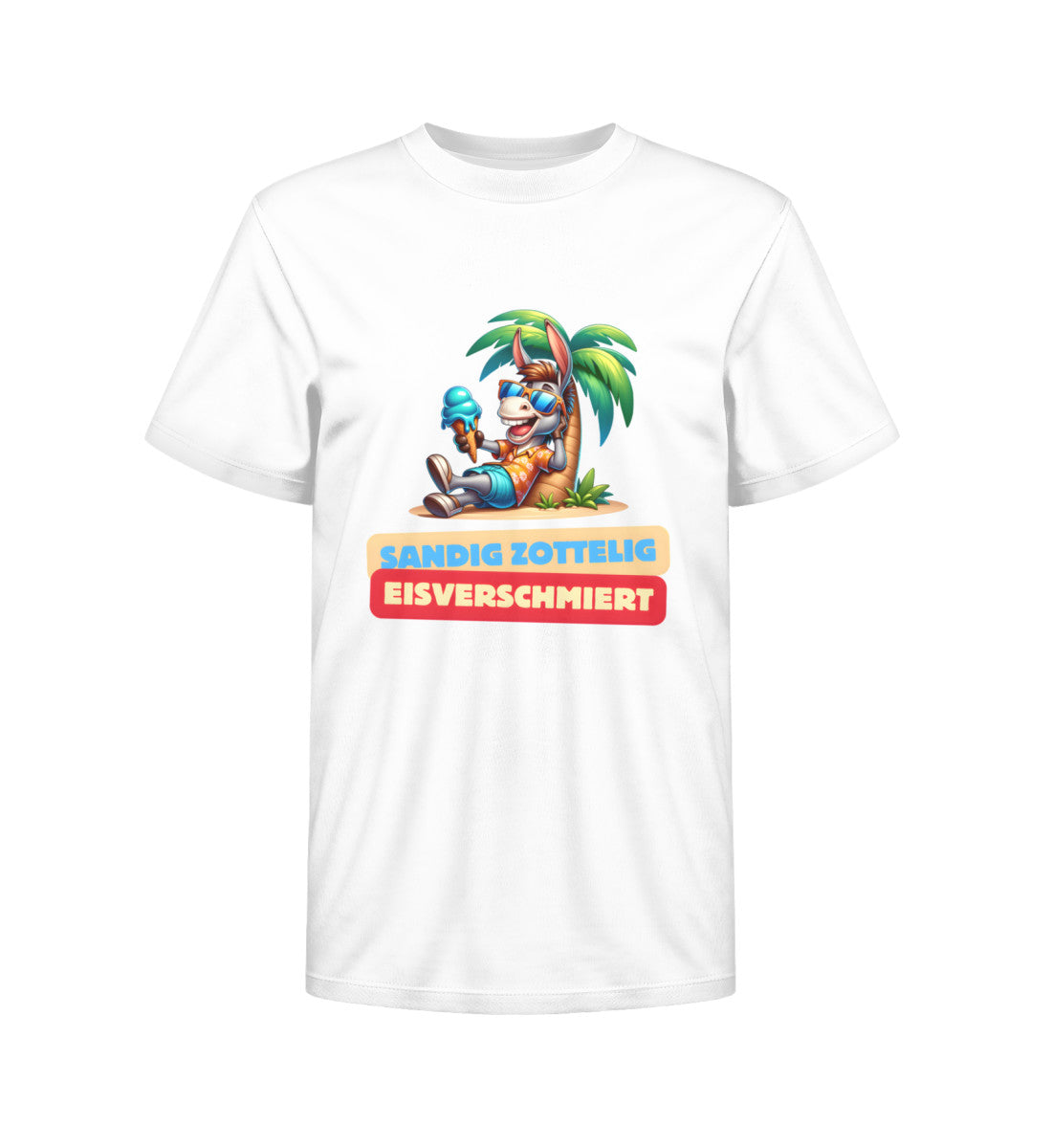 Sandig Zottelig Eisverschmiert Kinder Organic T-Shirt in Weiss