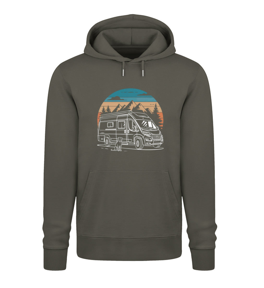 Vanlife mit Hund - Herren Organic Hoodie - LazyDonkeyDesign