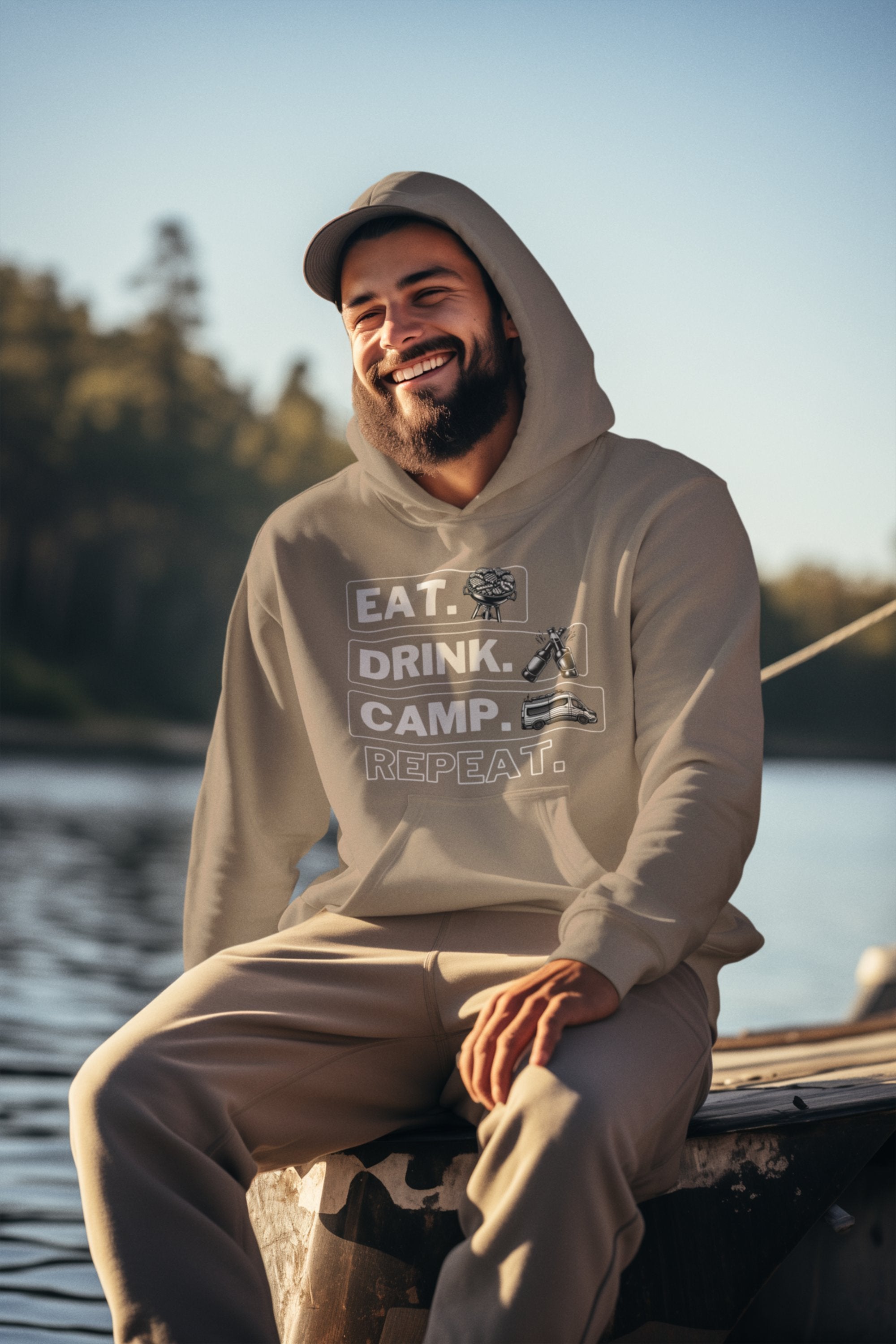 Camping Hoodie mit ausgefallenem Design