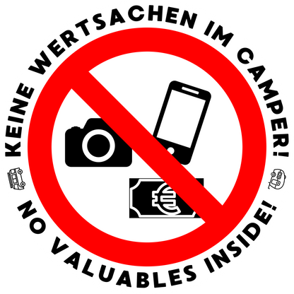 Warnaufkleber - Keine Wertsachen im Camper