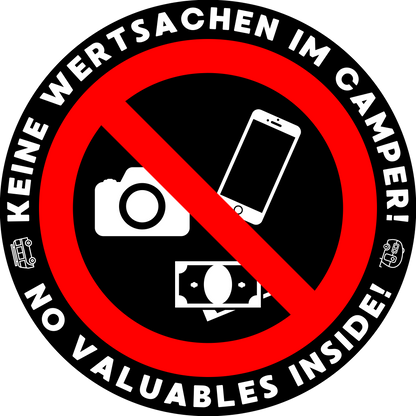 Warnaufkleber - Keine Wertsachen im Camper