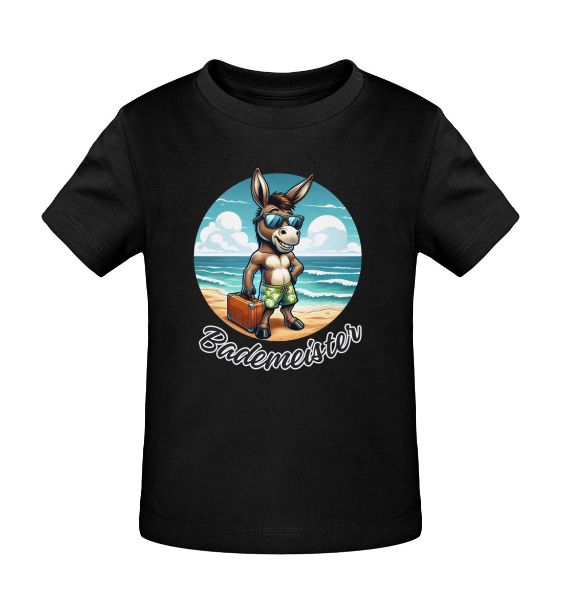 Bademeister T-Shirt für Babys in Schwarz