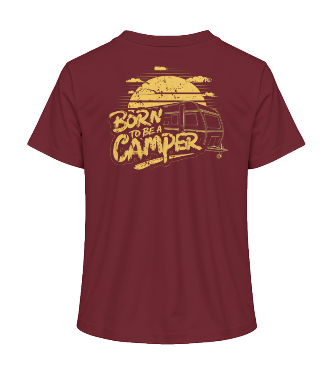 Born to be a Camper Damen T-Shirt in der Farbe Burgundy