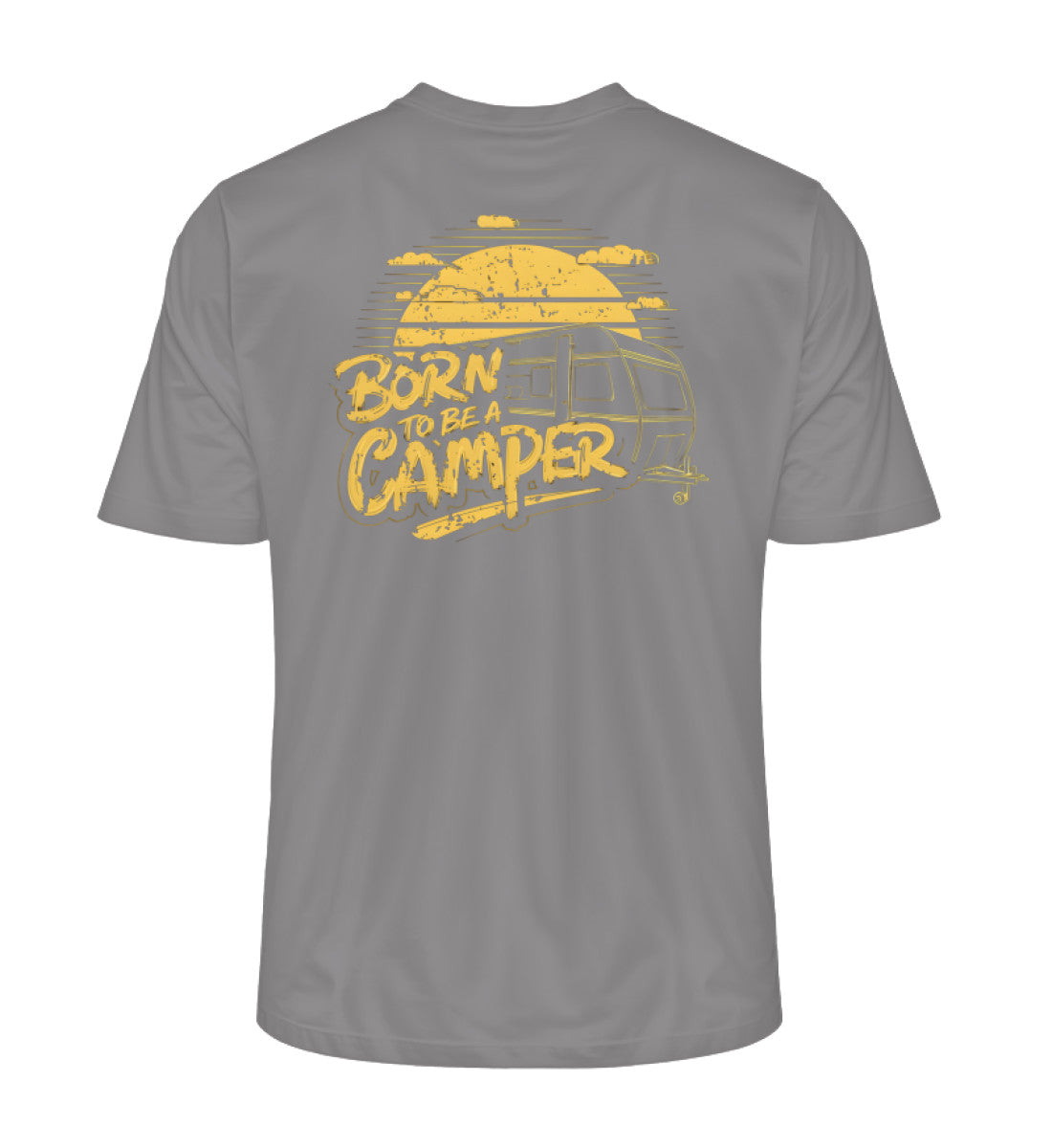 Born to be a Camper Herren T-Shirt in der Farbe Mid Heather Grey