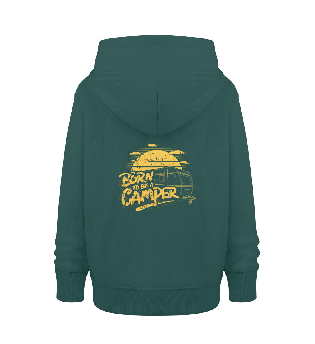 Born to be a Camper Kinder Hoodie in der Farbe Glazed Green