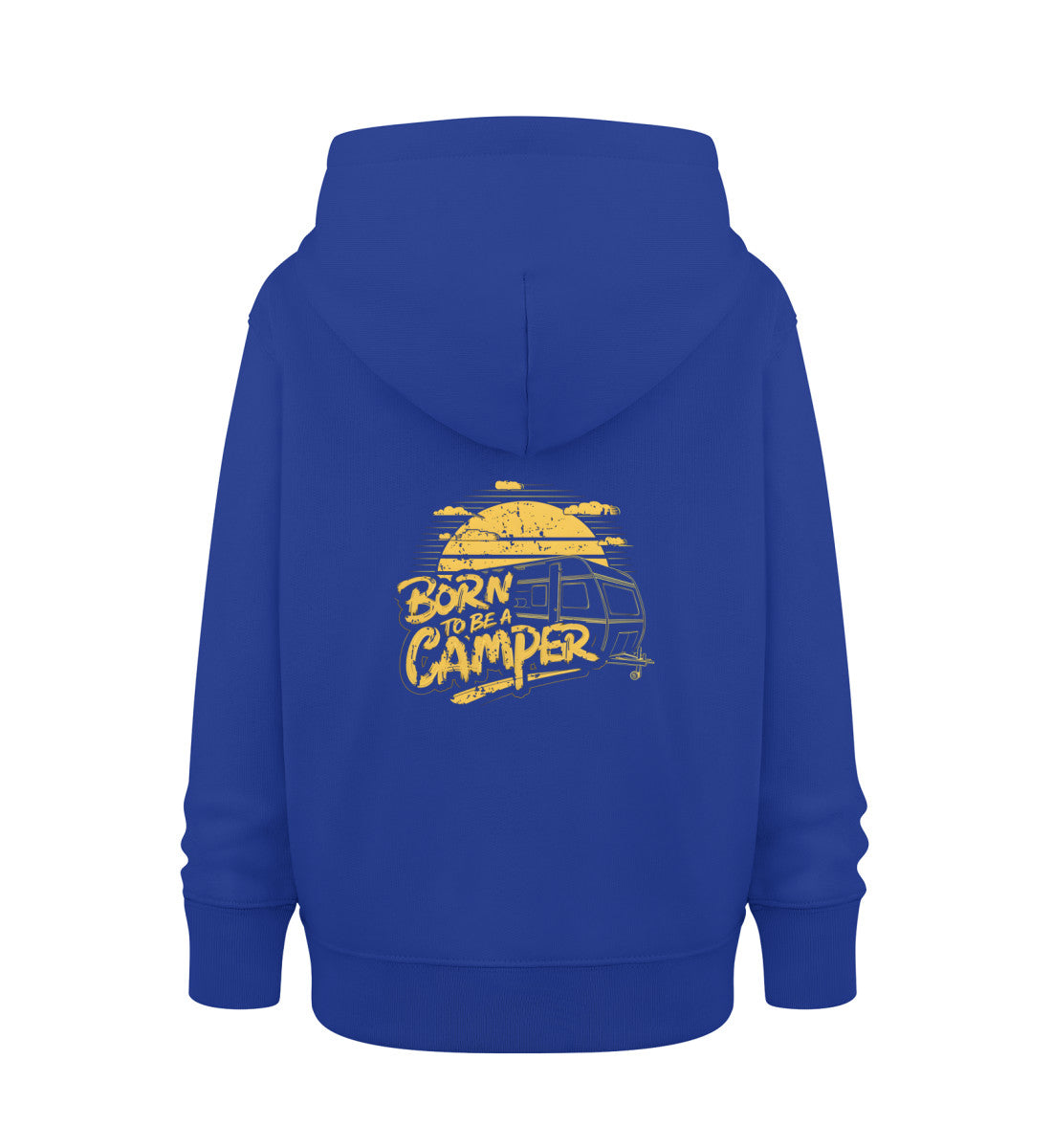 Born to be a Camper Kinder Hoodie in der Farbe Royal Blue