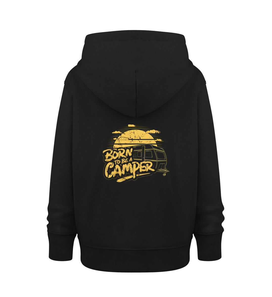 Born to be a Camper Kinder Hoodie in der Farbe Schwarz