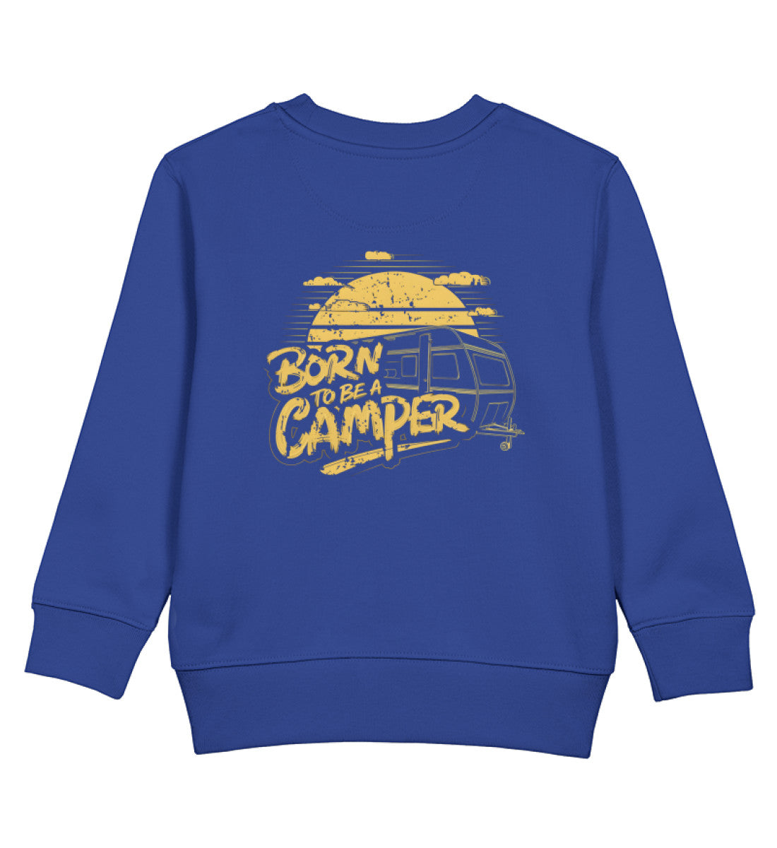 Born to be a Camper Kinder Sweatshirt in der Farbe Royal Blue