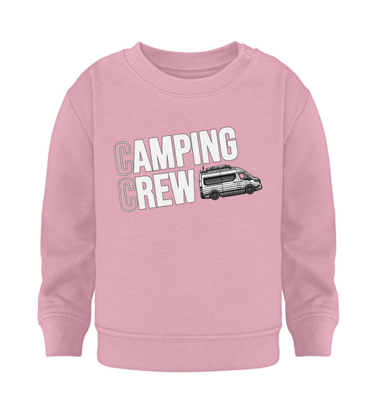 Camping Crew Baby Organic Vanlife Sweatshirt in Cotton Pink