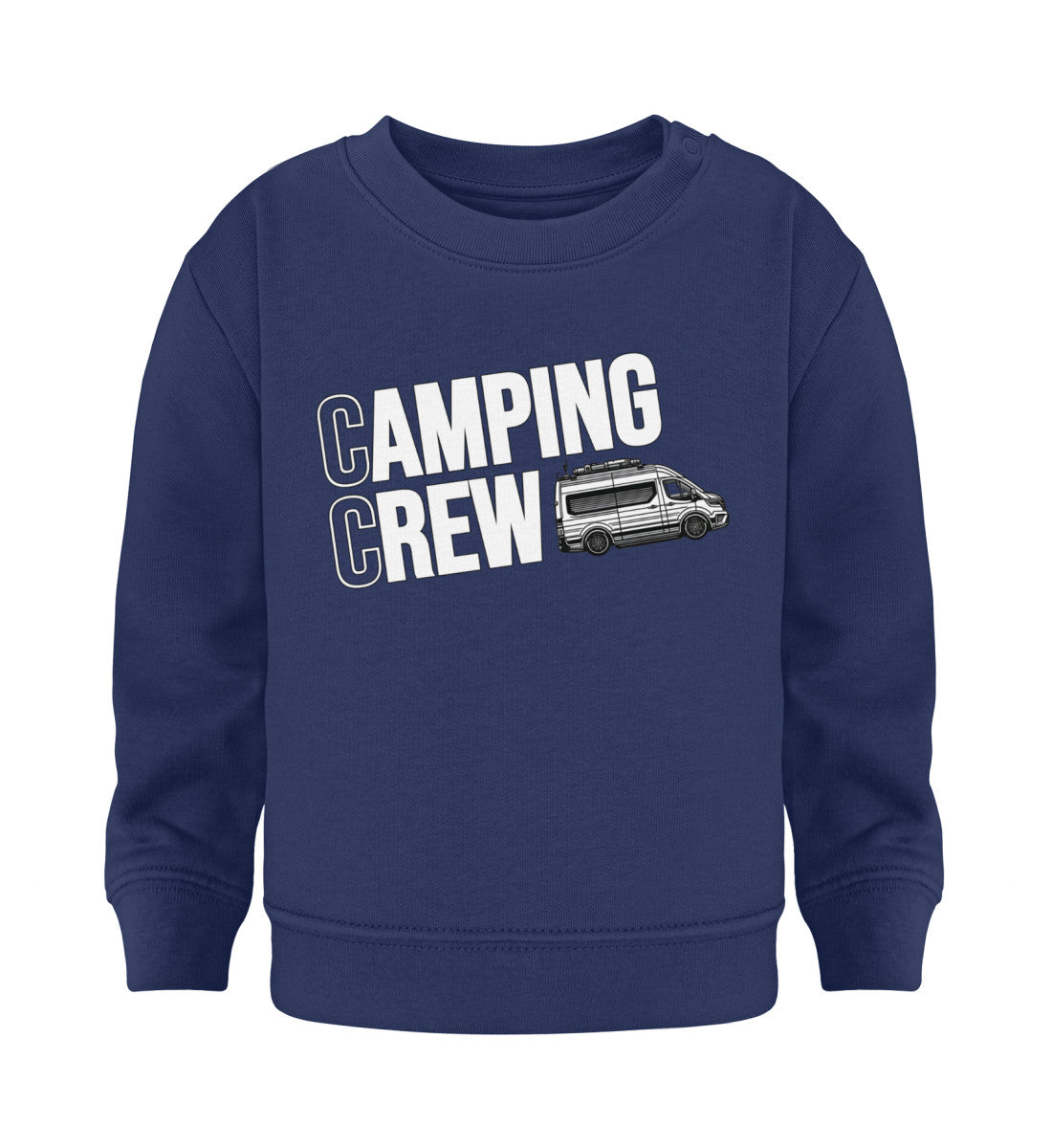 Camping Crew Baby Organic Vanlife Sweatshirt in French Navy