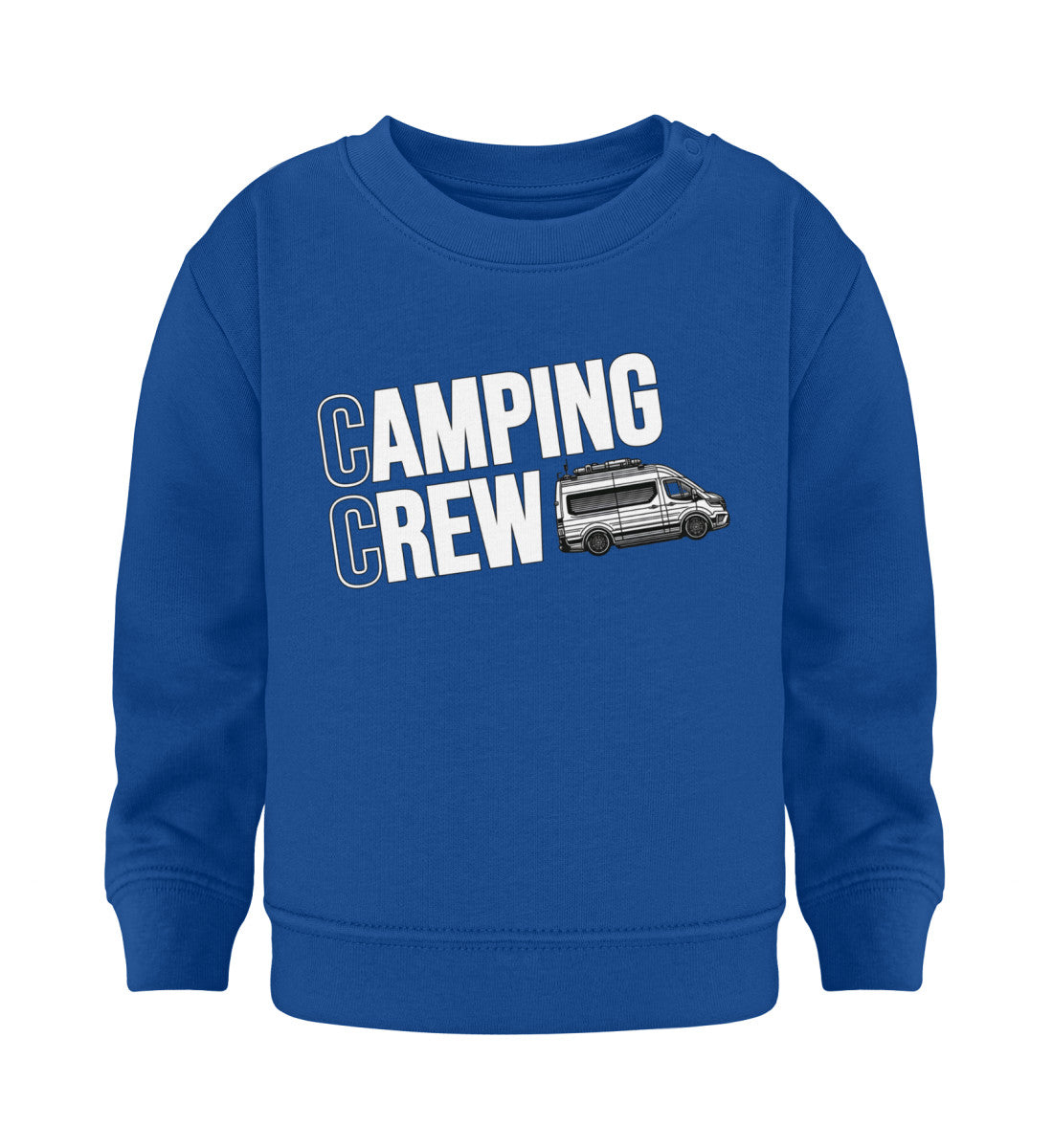 Camping Crew Baby Organic Vanlife Sweatshirt in Majorelle Blue