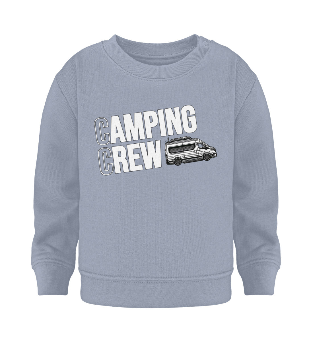 Camping Crew Baby Organic Vanlife Sweatshirt in Serene Blue