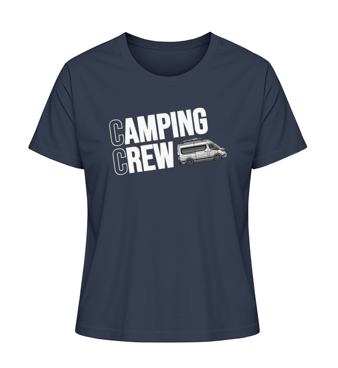 Camping Crew Damen Organic Vanlife T-Shirt in French Navy