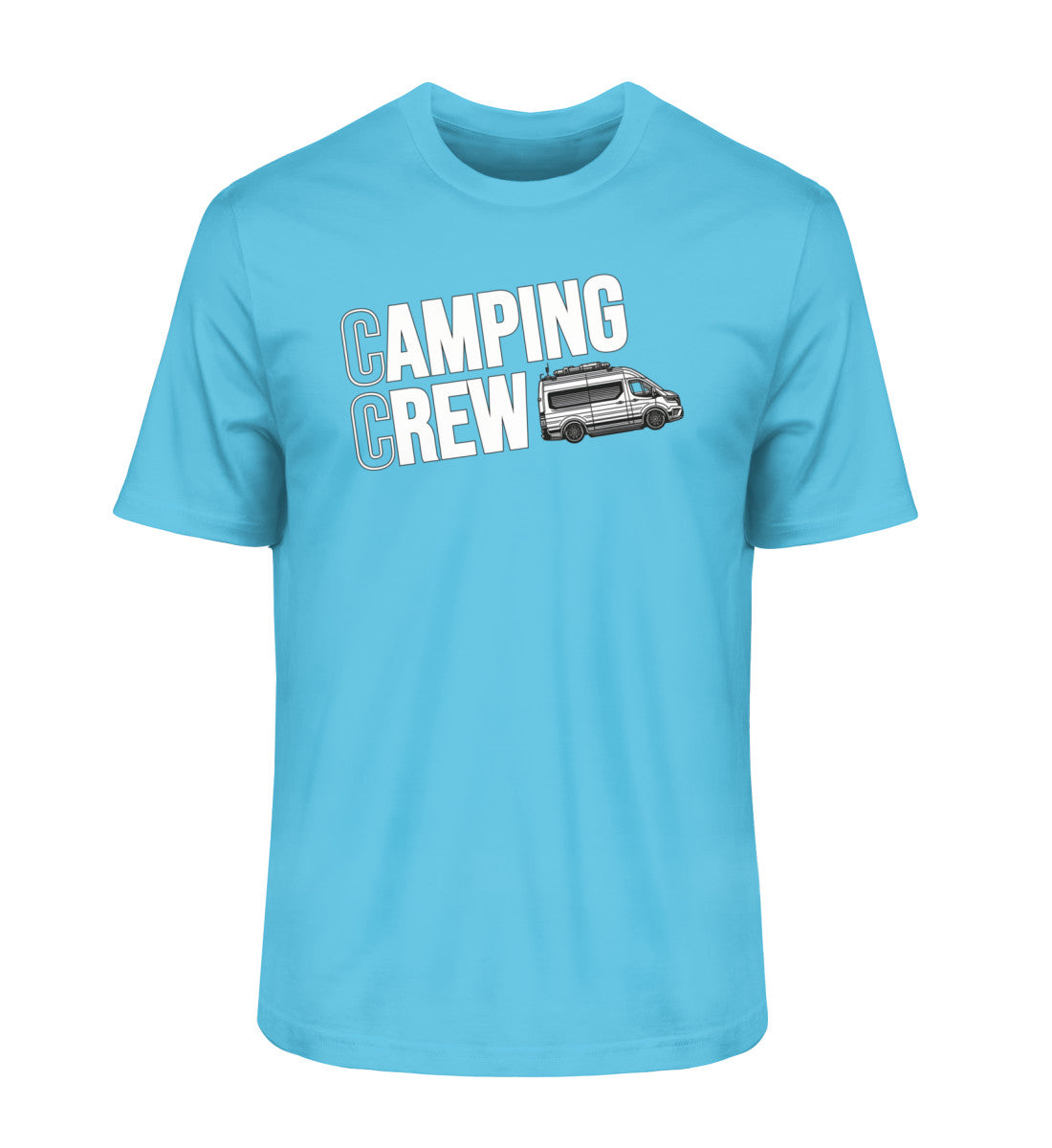 Camping Crew Herren Organic Vanlife T-Shirt in Aqua Blue