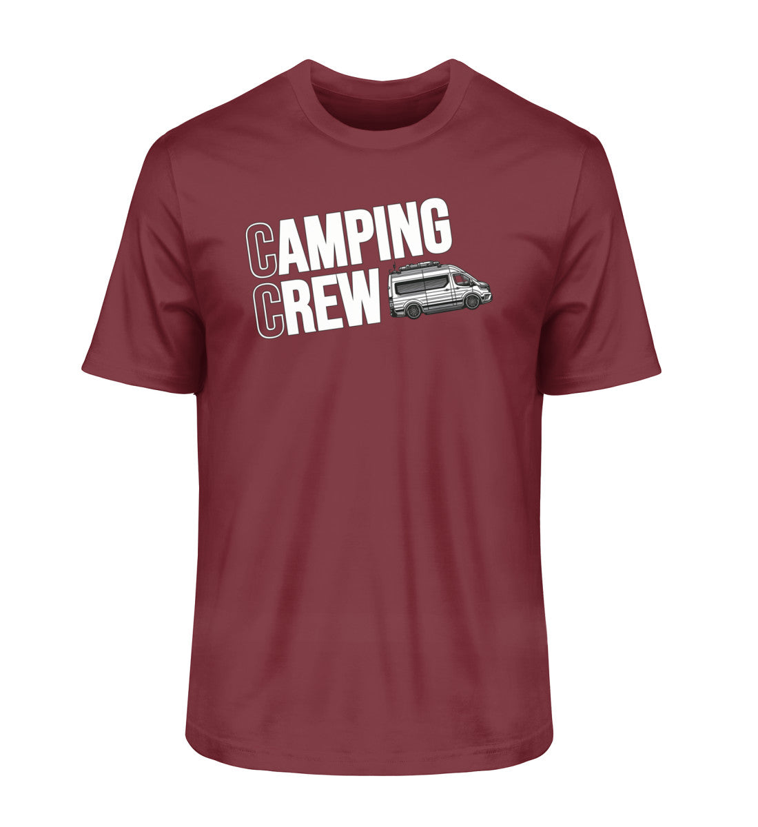 Camping Crew Herren Organic Vanlife T-Shirt in Burgundy