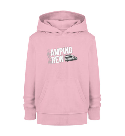 Camping Crew Kinder Organic Vanlife Hoodie in Cotton Pink