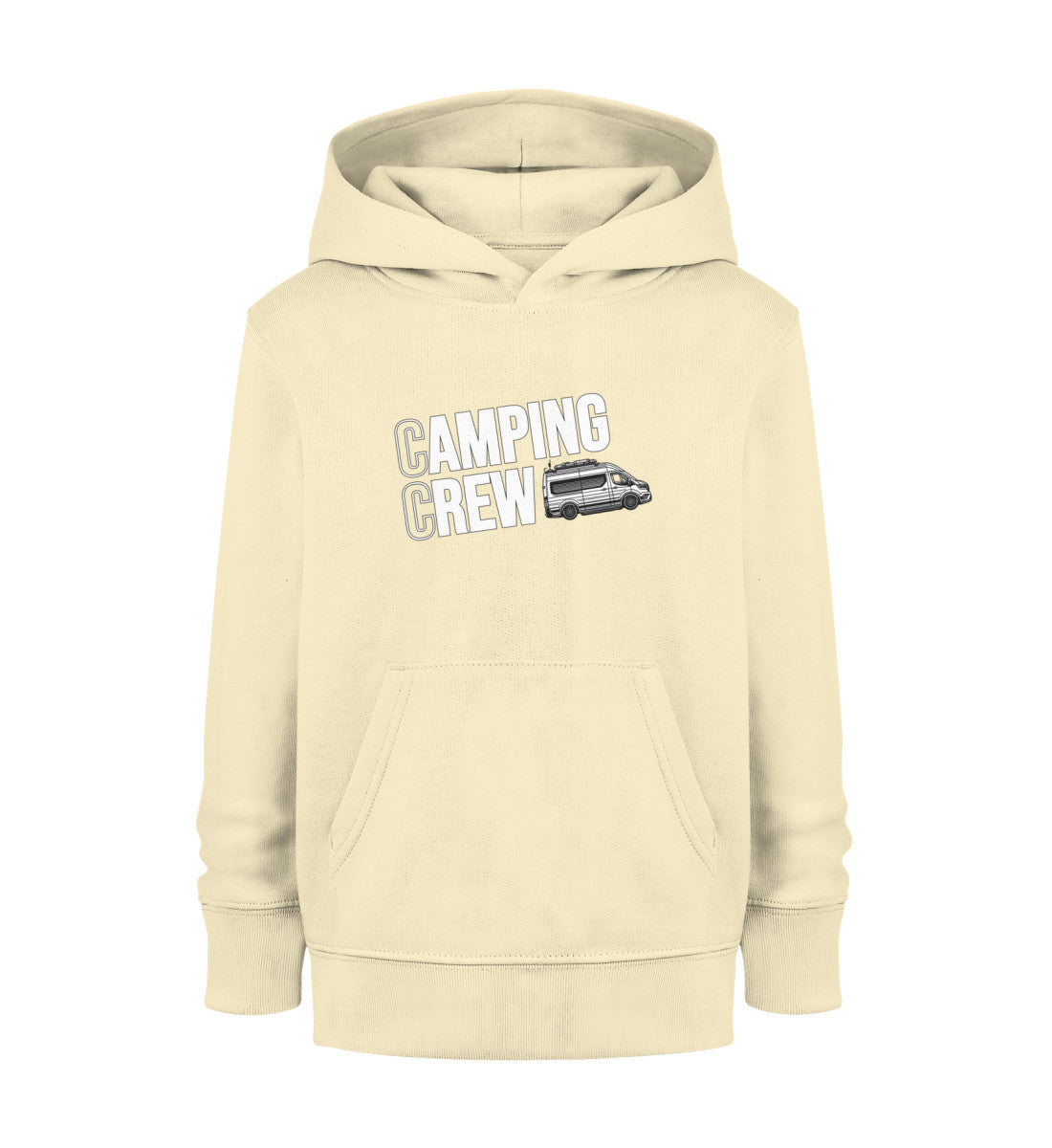 Camping Crew Kinder Organic Vanlife Hoodie in Natural Raw