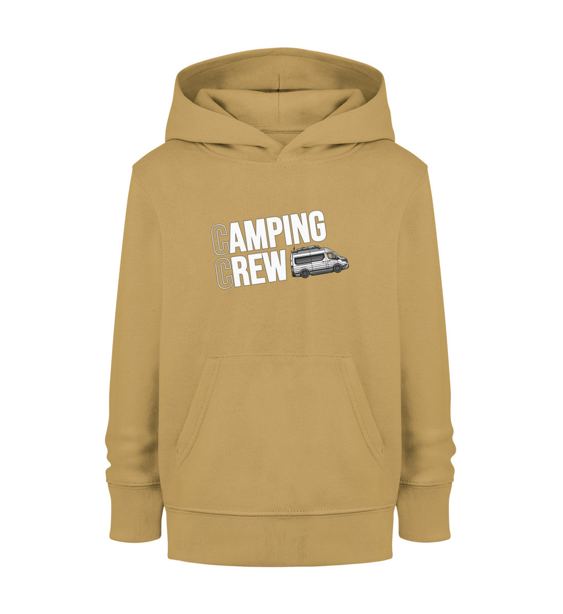 Camping Crew Kinder Organic Vanlife Hoodie in Ochre