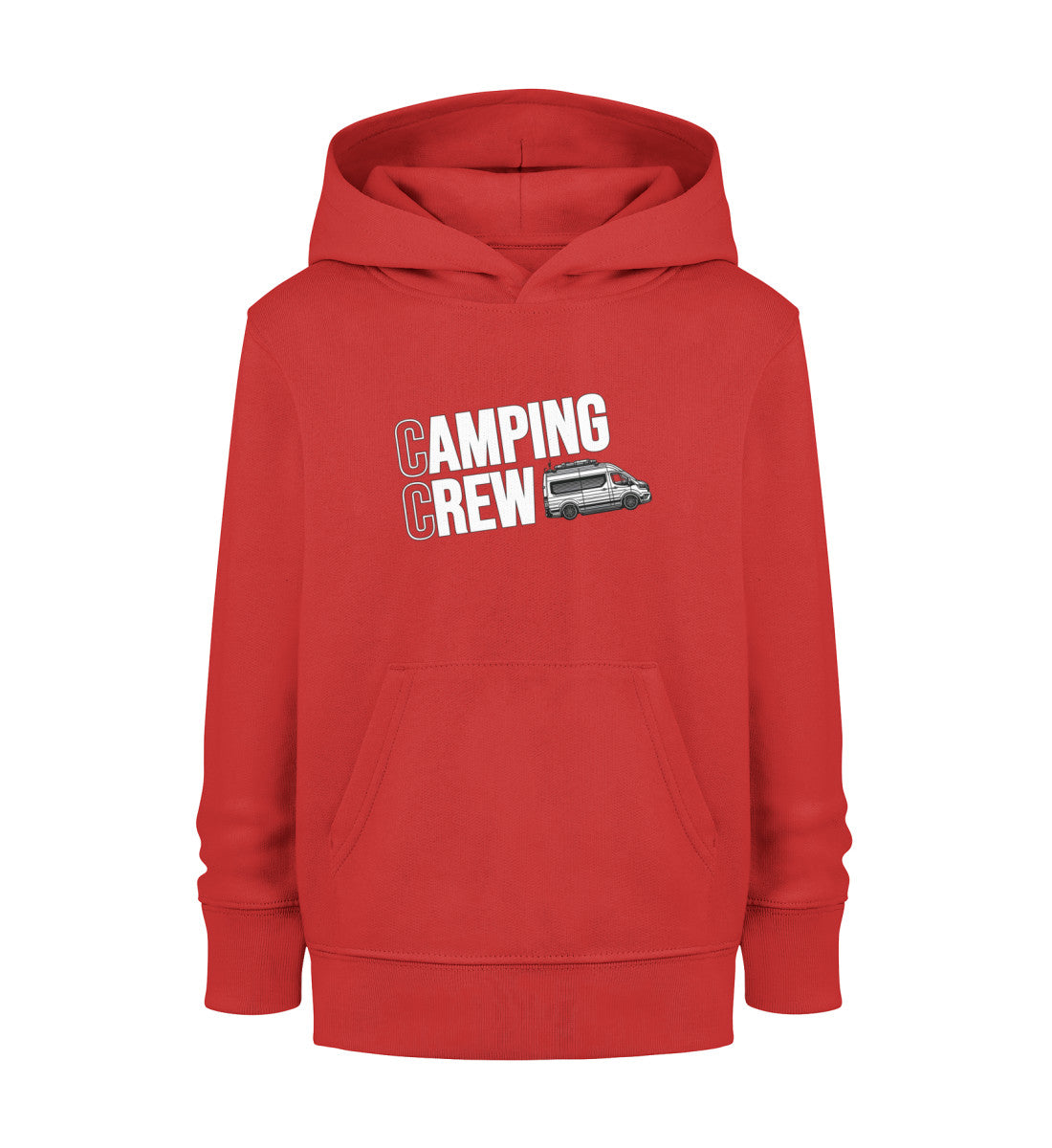 Camping Crew Kinder Organic Vanlife Hoodie in Rot