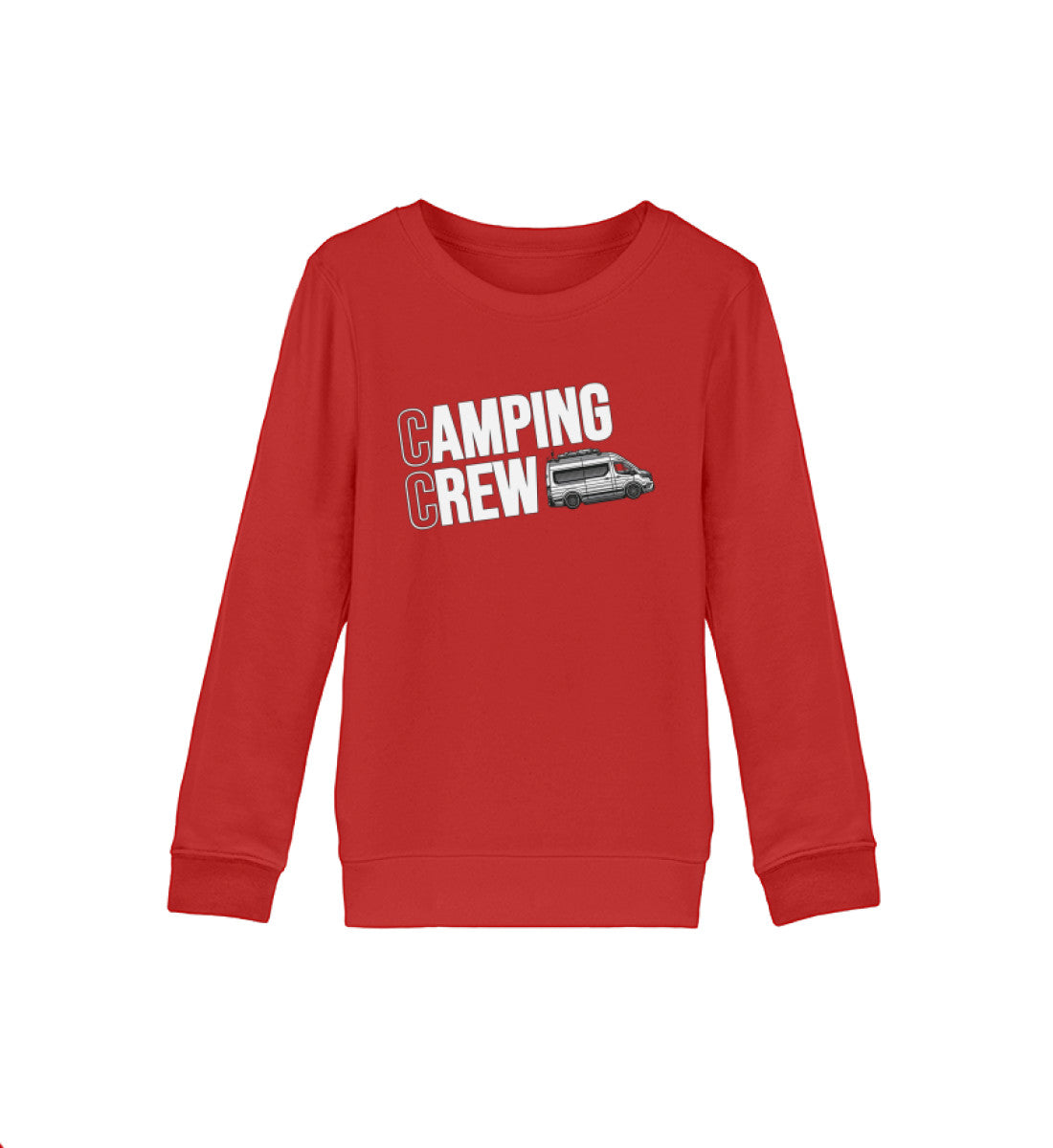 Camping Crew Kinder Organic Vanlife Sweatshirt in Rot
