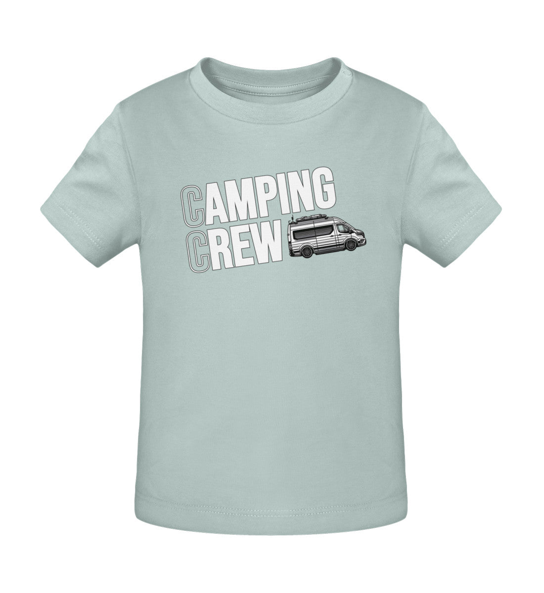 Camping Crew Baby Organic Vanlife T-Shirt in Caribbean Blue