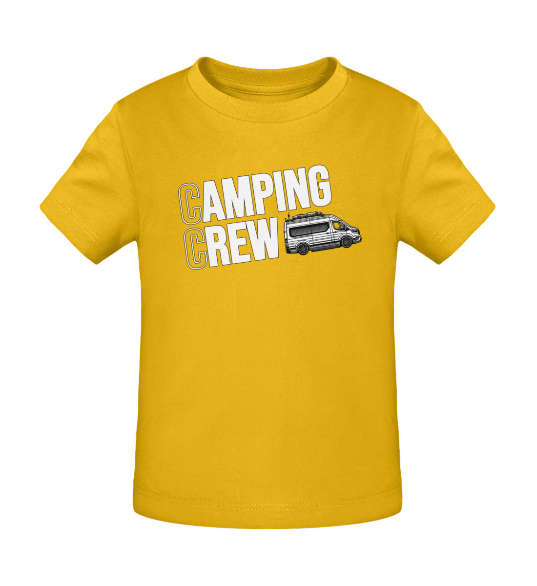 Camping Crew Baby Organic Vanlife T-Shirt in Golden Yellow