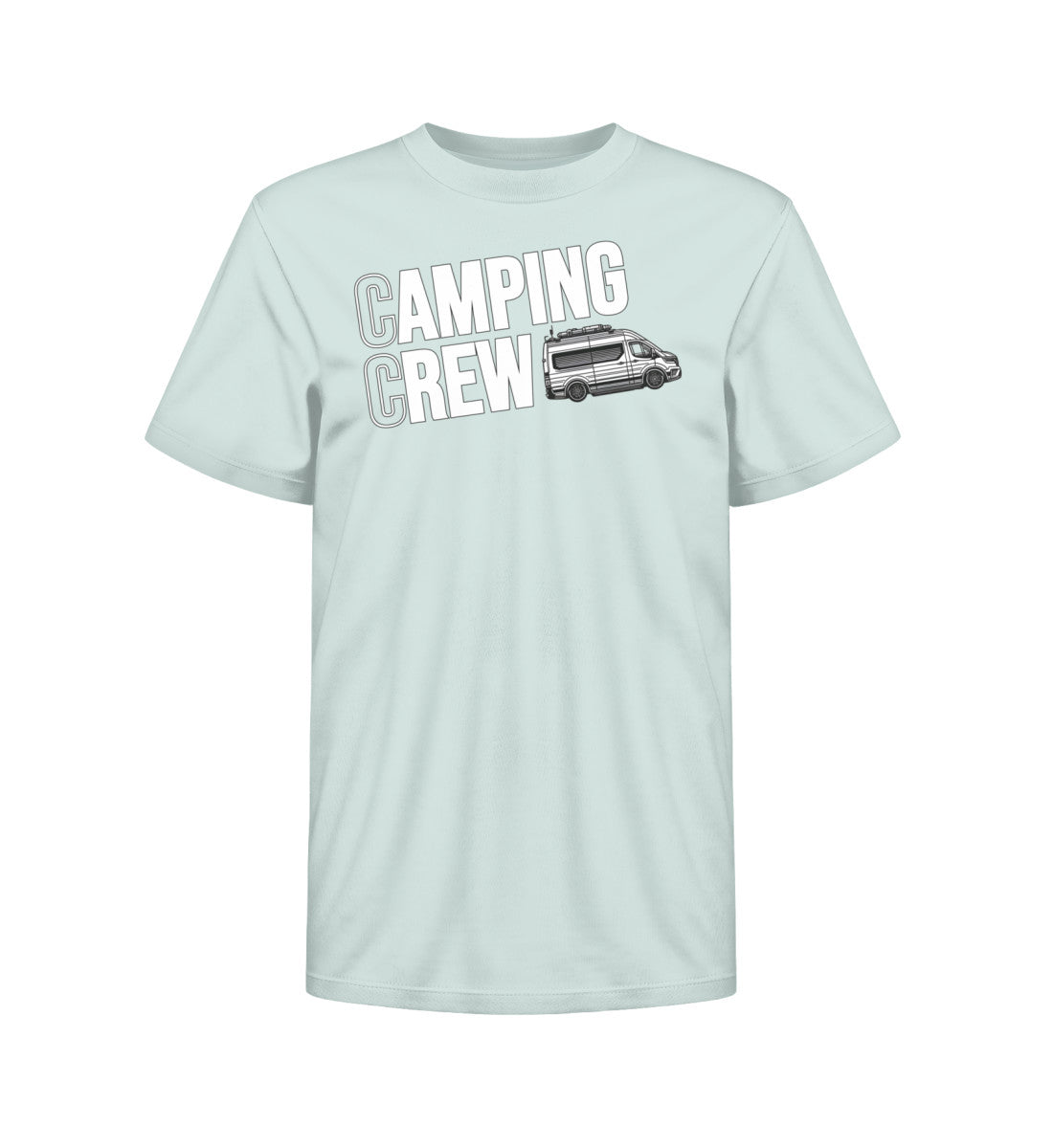 Camping Crew Kinder Organic Vanlife T-Shirt in Caribbean Blue