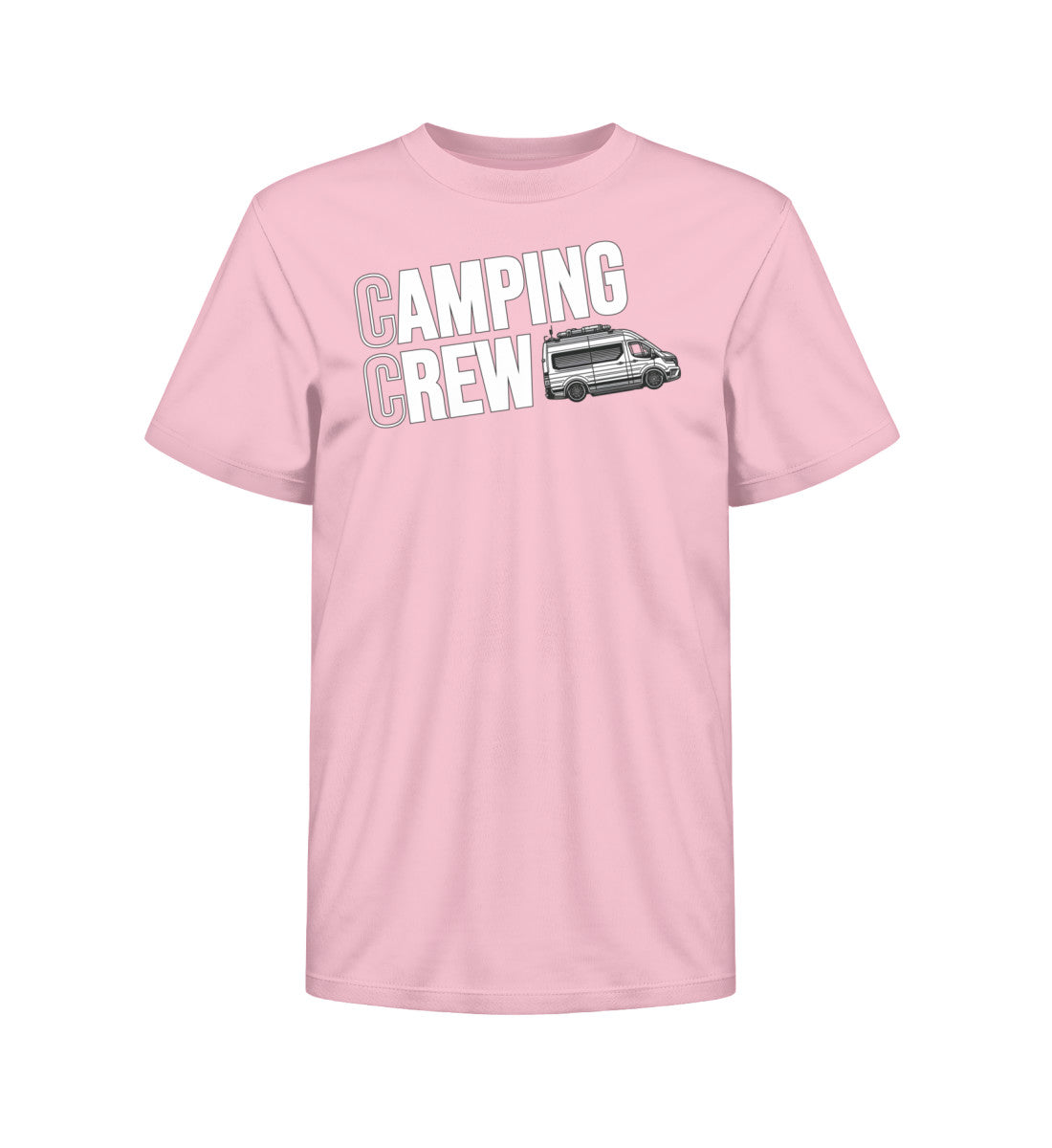 Camping Crew Kinder Organic Vanlife T-Shirt in Cotton Pink