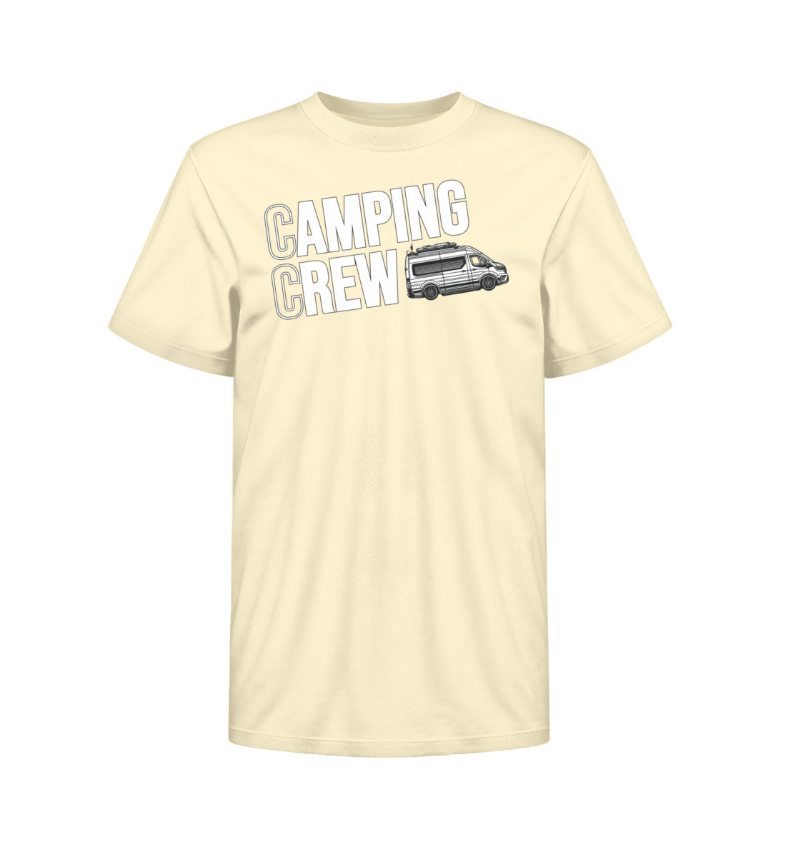 Camping Crew Kinder Organic Vanlife T-Shirt in Natural Raw