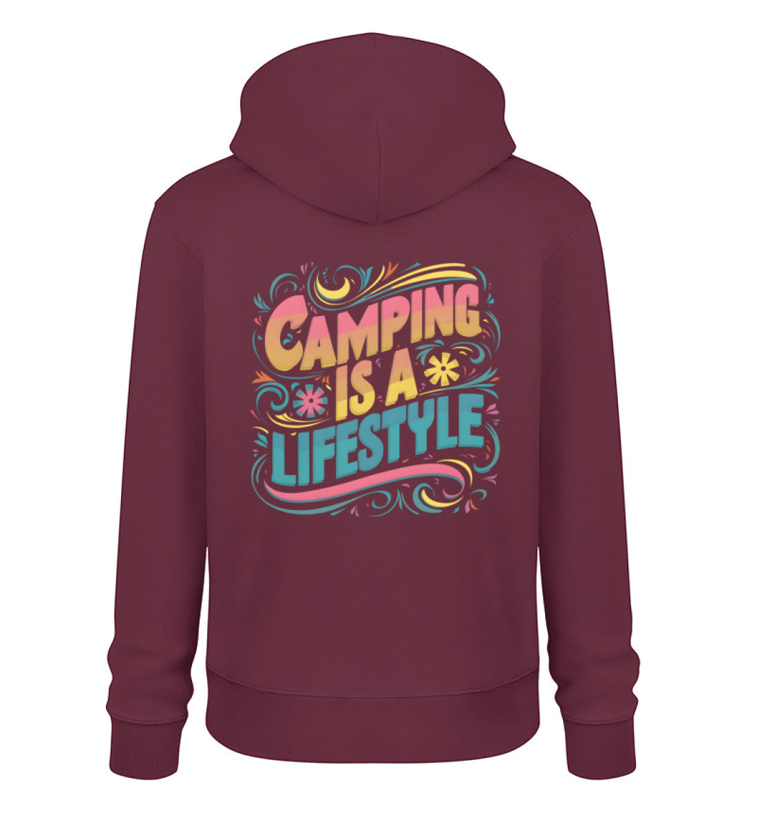 Camping is a Lifestyle Hoodie für Damen in Burgundy