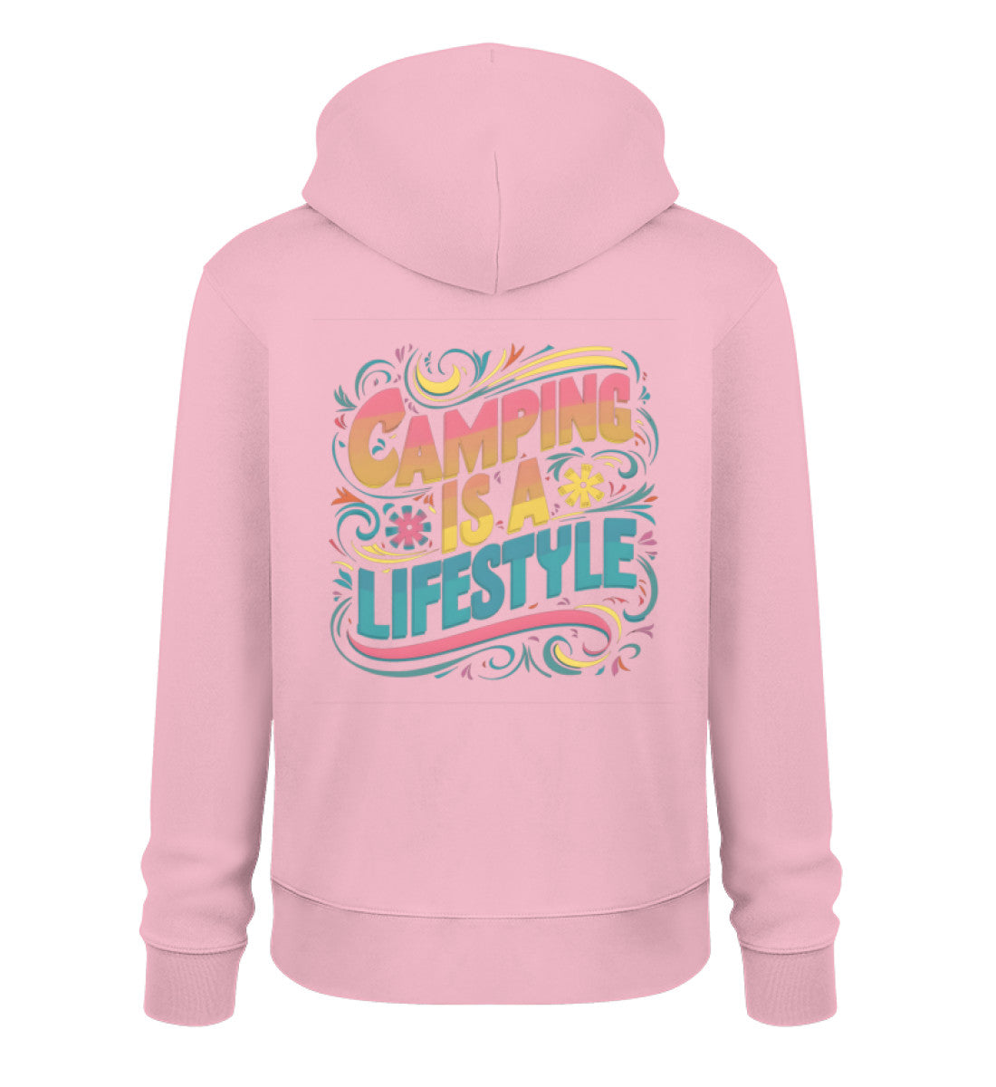 Camping is a Lifestyle Hoodie für Damen in Cotton Pink