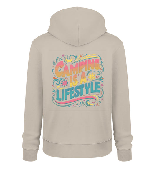 Camping is a Lifestyle Hoodie für Damen in Desert Dust