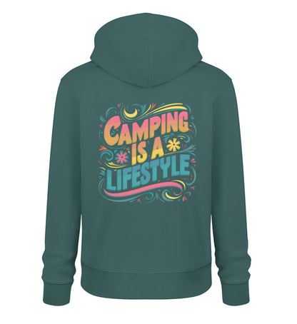 Camping is a Lifestyle Hoodie für Damen in Glazed Green