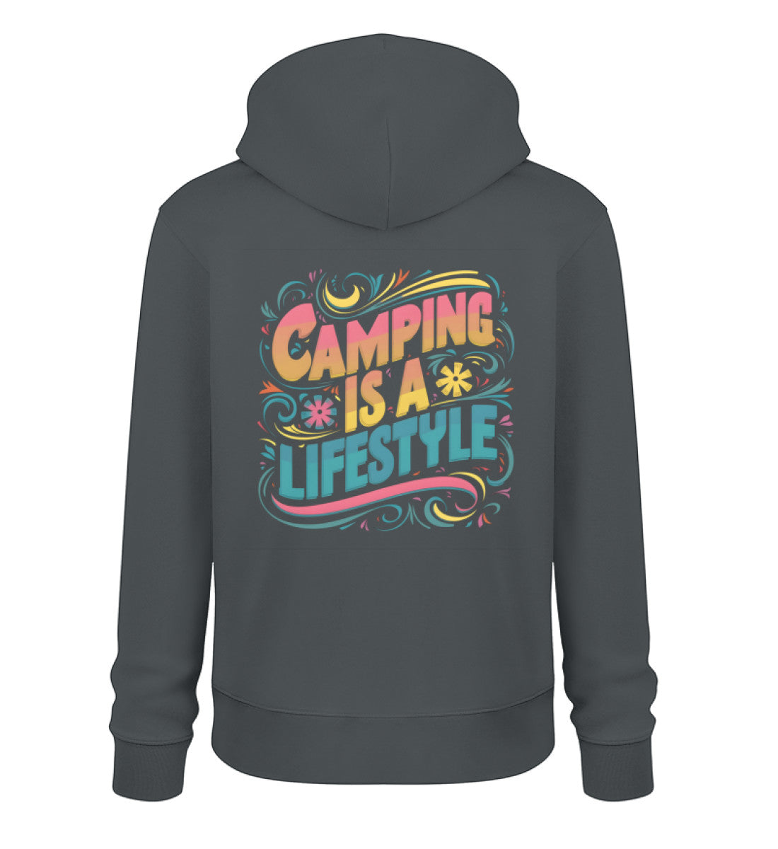 Camping is a Lifestyle Hoodie für Damen in India Ink Grey